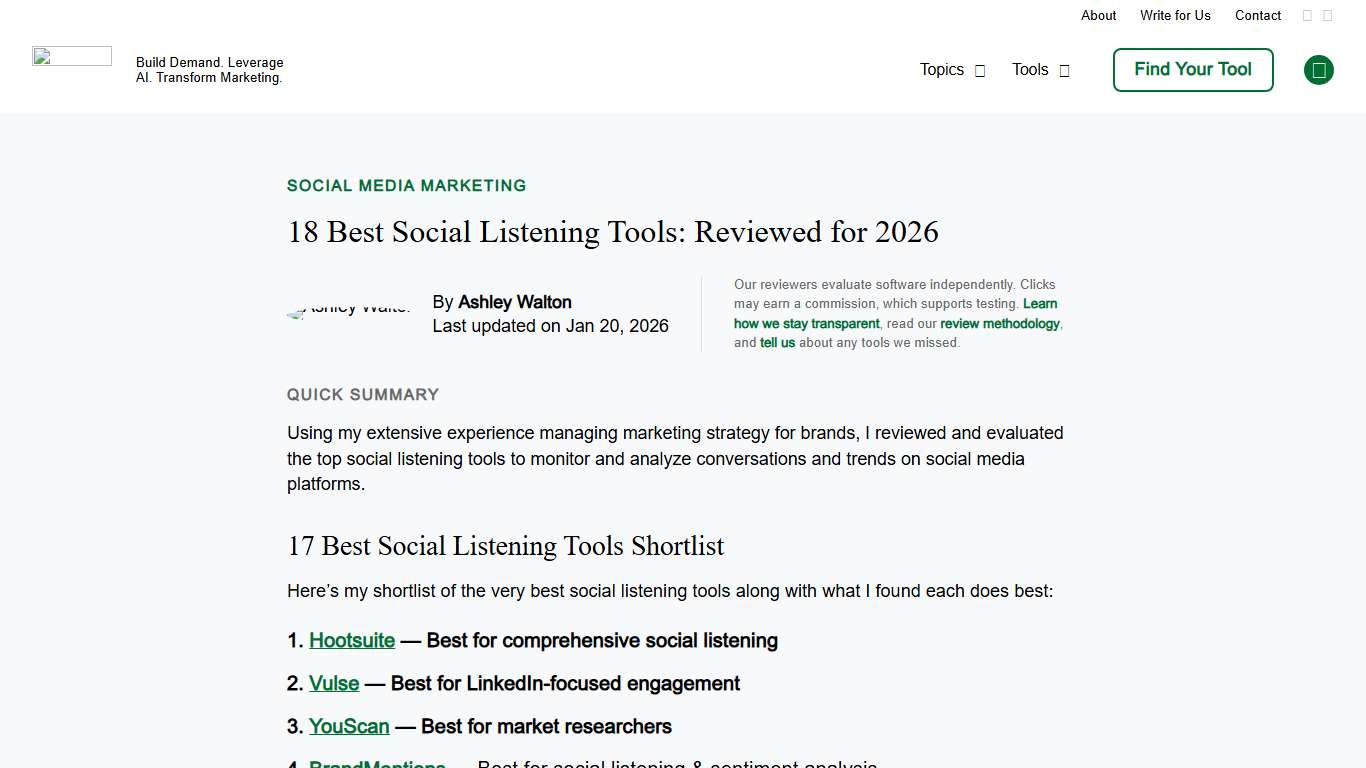 18 Best Social Listening Tools: Reviewed for 2026